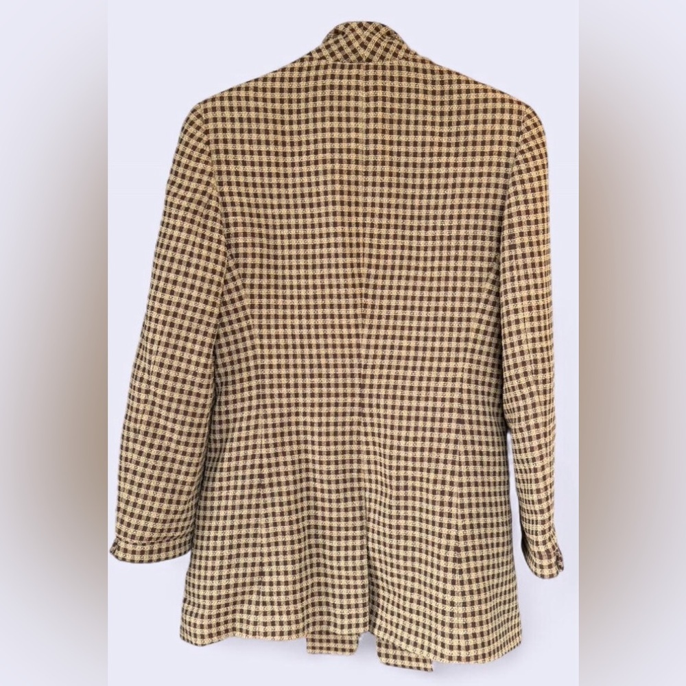 Vintage Biba Checkered Blazer in Brown and Cream - Picture 8 of 8